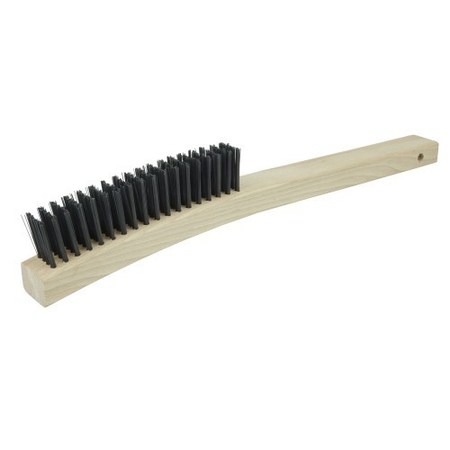 WEILER Wire Scratch Brush, .012 Carbon Steel Fill, 4 x 18 Rows 44056